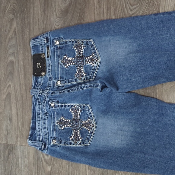 Miss Me Cross Light Wash Boot Cut Jeans - Picture 2 of 8